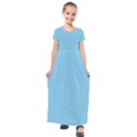 Oktoberfest Bavarian Blue and White Small Gingham Check Kids  Short Sleeve Maxi Dress View1