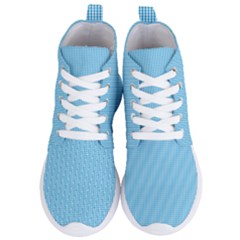 Oktoberfest Bavarian Blue And White Small Gingham Check Women s Lightweight High Top Sneakers by PodArtist