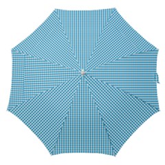 Oktoberfest Bavarian Blue And White Gingham Check Straight Umbrellas by PodArtist