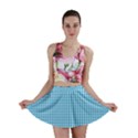 Oktoberfest Bavarian Blue and White Gingham Check Mini Skirt View1