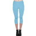 Oktoberfest Bavarian Blue and White Gingham Check Capri Leggings  View1