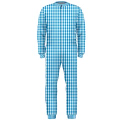 Oktoberfest Bavarian Blue And White Gingham Check Onepiece Jumpsuit (men)  by PodArtist