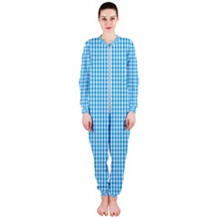 Oktoberfest Bavarian Blue And White Gingham Check Onepiece Jumpsuit (ladies)  by PodArtist