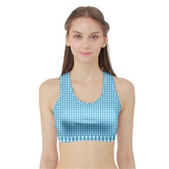 Oktoberfest Bavarian Blue And White Gingham Check Sports Bra With Border by PodArtist