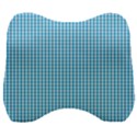 Oktoberfest Bavarian Blue and White Gingham Check Velour Head Support Cushion View1