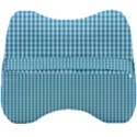 Oktoberfest Bavarian Blue and White Gingham Check Velour Head Support Cushion View2