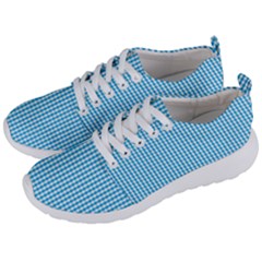 Oktoberfest Bavarian Blue And White Gingham Check Men s Lightweight Sports Shoes by PodArtist