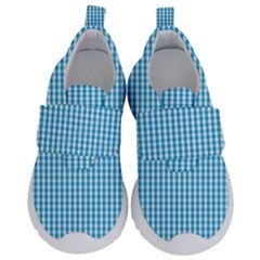 Oktoberfest Bavarian Blue And White Gingham Check Velcro Strap Shoes by PodArtist