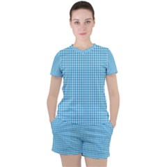 Oktoberfest Bavarian Blue And White Gingham Check Women s Tee And Shorts Set