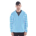 Oktoberfest Bavarian Blue and White Large Gingham Check Hooded Windbreaker (Men) View1