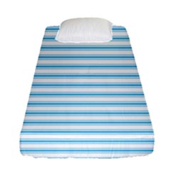 Oktoberfest Bavarian Blue And White Large Mattress Ticking Stripes Fitted Sheet (single Size) by PodArtist