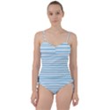 Oktoberfest Bavarian Blue and White Large Mattress Ticking Stripes Sweetheart Tankini Set View1