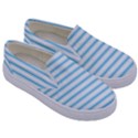 Oktoberfest Bavarian Blue and White Large Mattress Ticking Stripes Kids  Canvas Slip Ons View3