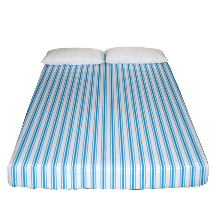 Oktoberfest Bavarian Blue and White Mattress Ticking Fitted Sheet (California King Size)