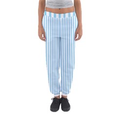 Oktoberfest Bavarian Blue And White Mattress Ticking Women s Jogger Sweatpants by PodArtist