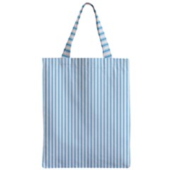 Oktoberfest Bavarian Blue And White Mattress Ticking Zipper Classic Tote Bag by PodArtist