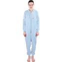 Oktoberfest Bavarian Blue and White Mattress Ticking Hooded Jumpsuit (Ladies)  View1