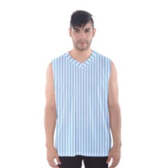 Oktoberfest Bavarian Blue And White Mattress Ticking Men s Basketball Tank Top by PodArtist