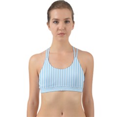 Oktoberfest Bavarian Blue And White Mattress Ticking Back Web Sports Bra by PodArtist