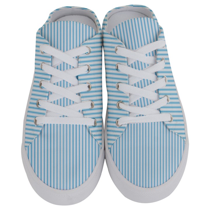 Oktoberfest Bavarian Blue and White Mattress Ticking Half Slippers