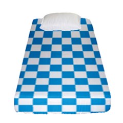 Oktoberfest Bavarian Large Blue And White Checkerboard Fitted Sheet (single Size) by PodArtist