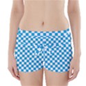 Oktoberfest Bavarian Large Blue and White Checkerboard Boyleg Bikini Wrap Bottoms View1