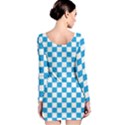 Oktoberfest Bavarian Large Blue and White Checkerboard Long Sleeve Velvet Bodycon Dress View2