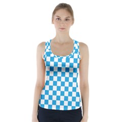 Oktoberfest Bavarian Large Blue And White Checkerboard Racer Back Sports Top by PodArtist