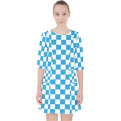 Oktoberfest Bavarian Large Blue And White Checkerboard Pocket Dress by PodArtist