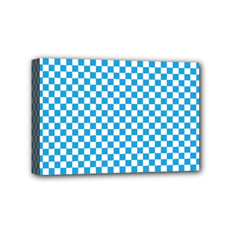 Oktoberfest Bavarian Blue And White Checkerboard Mini Canvas 6  X 4  (stretched) by PodArtist