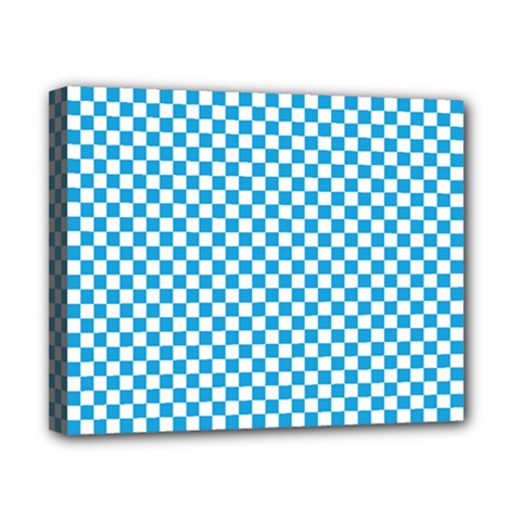 Oktoberfest Bavarian Blue And White Checkerboard Canvas 10  X 8  (stretched) by PodArtist