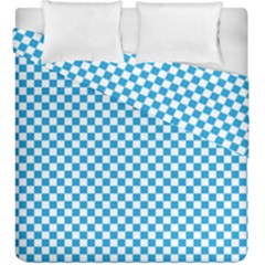 Oktoberfest Bavarian Blue And White Checkerboard Duvet Cover Double Side (king Size) by PodArtist