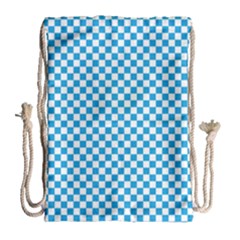 Oktoberfest Bavarian Blue And White Checkerboard Drawstring Bag (large) by PodArtist