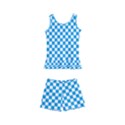 Oktoberfest Bavarian Blue and White Checkerboard Kid s Boyleg Swimsuit View1