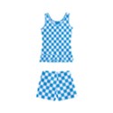 Oktoberfest Bavarian Blue and White Checkerboard Kid s Boyleg Swimsuit View2