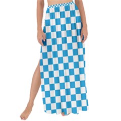 Oktoberfest Bavarian Blue And White Checkerboard Maxi Chiffon Tie-up Sarong