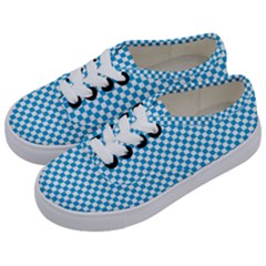 Oktoberfest Bavarian Blue And White Checkerboard Kids  Classic Low Top Sneakers