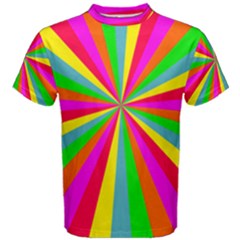 Neon Rainbow Mini Burst Men s Cotton Tee by PodArtist