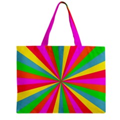 Neon Rainbow Mini Burst Zipper Mini Tote Bag by PodArtist