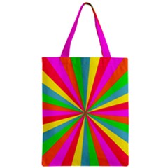 Neon Rainbow Mini Burst Zipper Classic Tote Bag by PodArtist