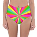 Neon Rainbow Mini Burst Reversible High-Waist Bikini Bottoms View1