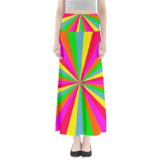 Neon Rainbow Mini Burst Full Length Maxi Skirt by PodArtist