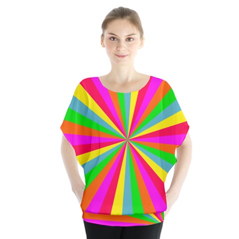 Neon Rainbow Mini Burst Blouse by PodArtist