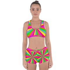 Neon Rainbow Mini Burst Racerback Boyleg Bikini Set by PodArtist