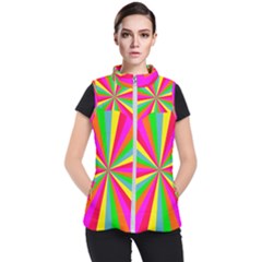 Neon Rainbow Mini Burst Women s Puffer Vest by PodArtist