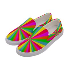 Neon Rainbow Mini Burst Women s Canvas Slip Ons by PodArtist