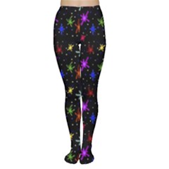 Colored Hand Draw Abstract Pattern Tights