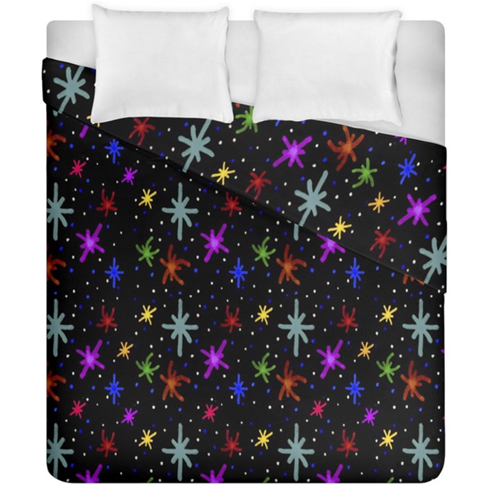 Colored Hand Draw Abstract Pattern Duvet Cover Double Side (California King Size)