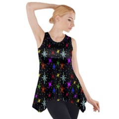 Colored Hand Draw Abstract Pattern Side Drop Tank Tunic by dflcprints