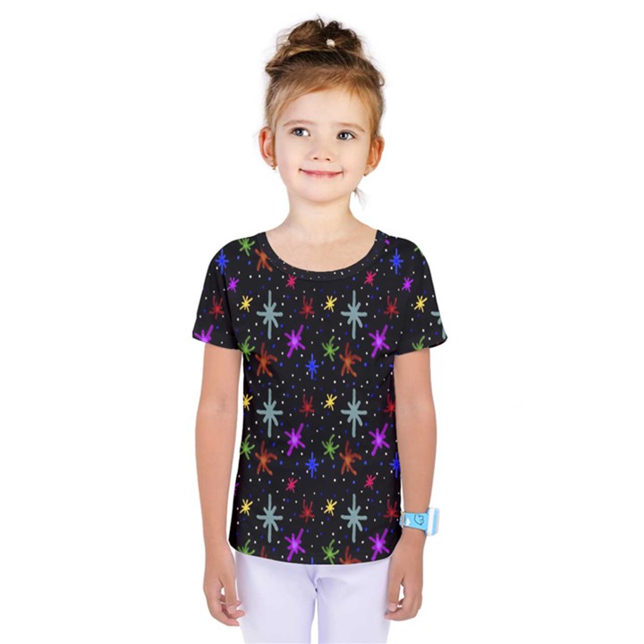 Colored Hand Draw Abstract Pattern Kids  One Piece Tee